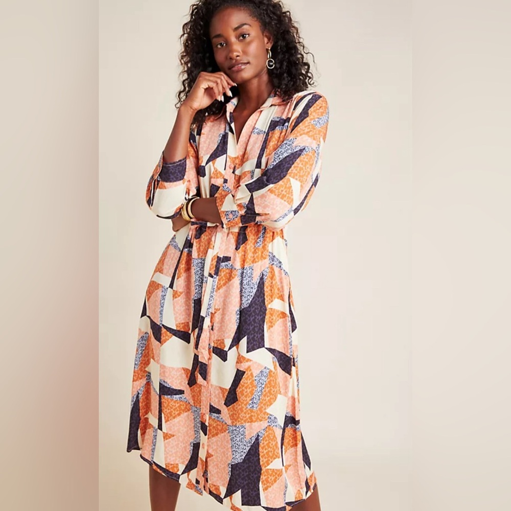 Anthropologie Corey Lynn Calter Abstract Midi Dress small